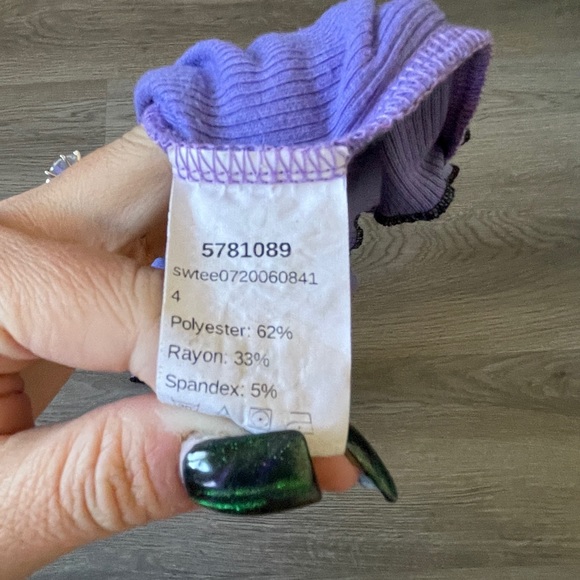 Ladies SHEIN size S ribbed crop top. Angel. Purple and white. Soft and stretchy - Picture 7 of 8